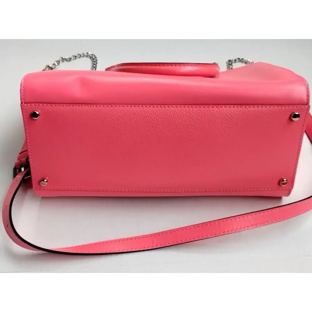 Kate Spade NY NEW Wellesley Quinn Pink Leather Satchel Crossbody Handbag Purse